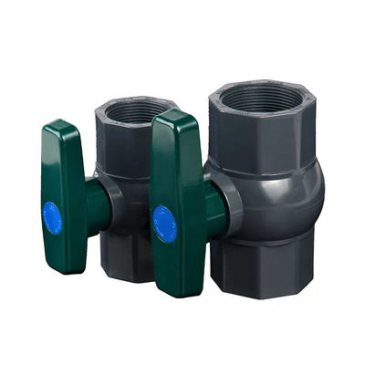 ODM UPVC صمام كروي مثمن أسود 2 بوصة صمام كروي بلاستيكي