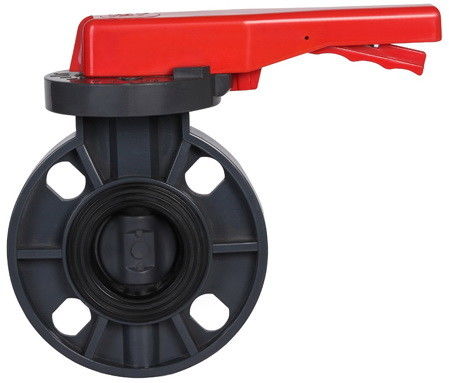 RPP PVDF بولي كلوريد الفينيل رقاقة فراشة صمام مقاومة للتآكل الأسود