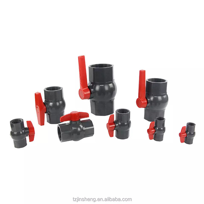 ذكر إلى أنثى صمام الكرة UPVC مثمن الكرة صمام أسود OEM